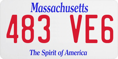 MA license plate 483VE6