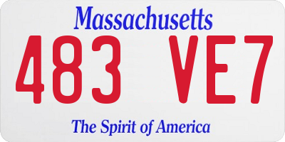 MA license plate 483VE7
