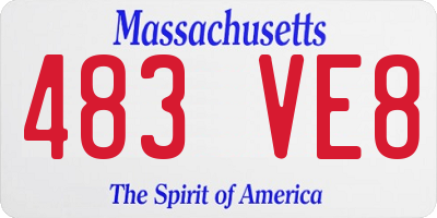 MA license plate 483VE8
