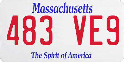 MA license plate 483VE9