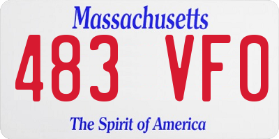 MA license plate 483VF0