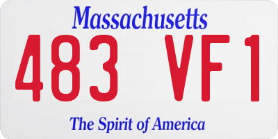 MA license plate 483VF1