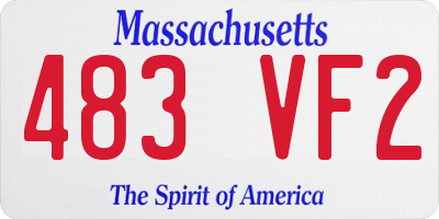 MA license plate 483VF2
