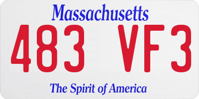 MA license plate 483VF3