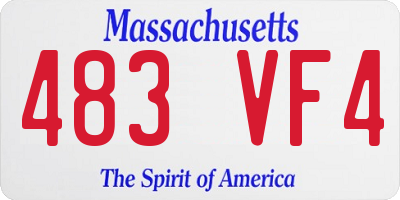 MA license plate 483VF4