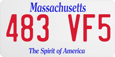 MA license plate 483VF5
