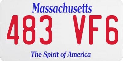MA license plate 483VF6