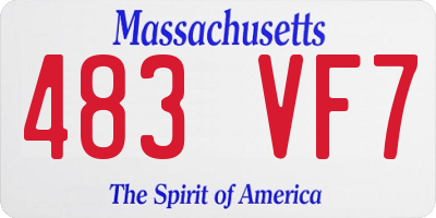 MA license plate 483VF7