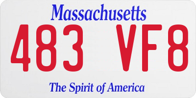 MA license plate 483VF8