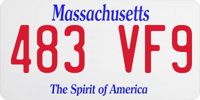 MA license plate 483VF9