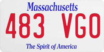 MA license plate 483VG0
