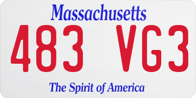MA license plate 483VG3