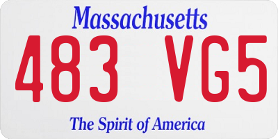 MA license plate 483VG5
