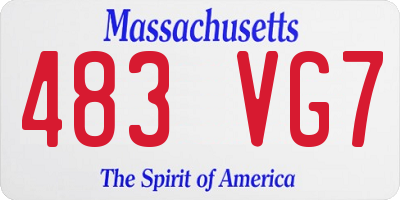 MA license plate 483VG7