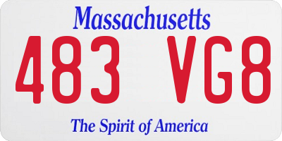 MA license plate 483VG8