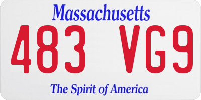 MA license plate 483VG9
