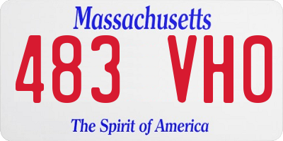MA license plate 483VH0