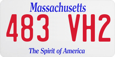 MA license plate 483VH2