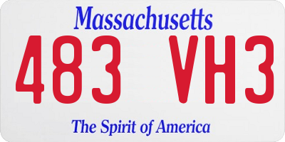 MA license plate 483VH3