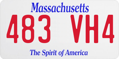 MA license plate 483VH4