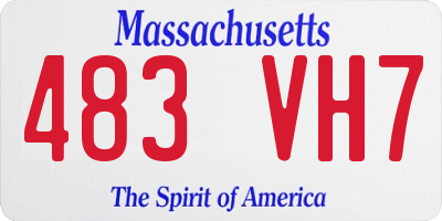 MA license plate 483VH7