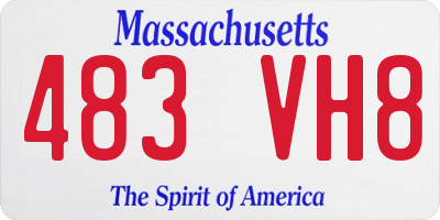 MA license plate 483VH8