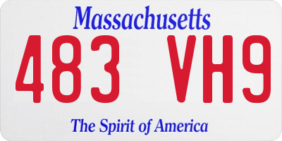 MA license plate 483VH9