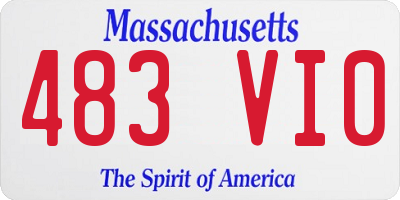 MA license plate 483VI0