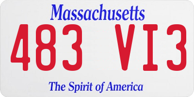 MA license plate 483VI3
