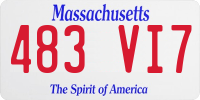 MA license plate 483VI7