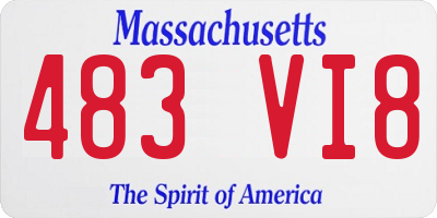 MA license plate 483VI8