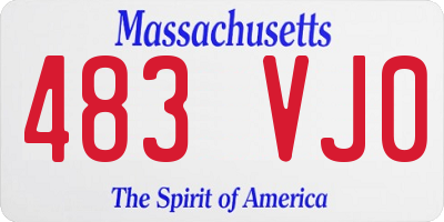 MA license plate 483VJ0