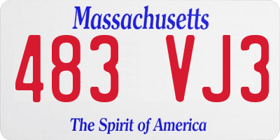 MA license plate 483VJ3