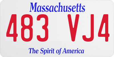 MA license plate 483VJ4