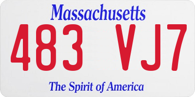 MA license plate 483VJ7