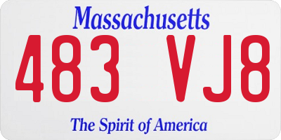 MA license plate 483VJ8