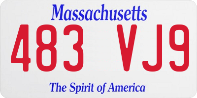 MA license plate 483VJ9