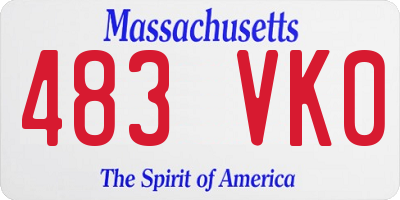 MA license plate 483VK0