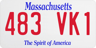 MA license plate 483VK1