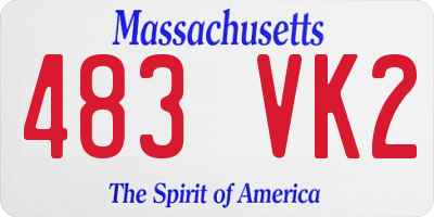 MA license plate 483VK2