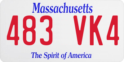 MA license plate 483VK4