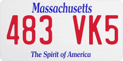 MA license plate 483VK5