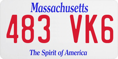 MA license plate 483VK6