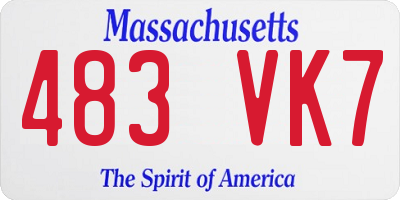 MA license plate 483VK7