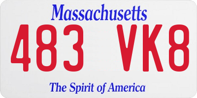 MA license plate 483VK8