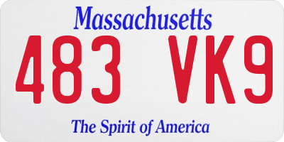 MA license plate 483VK9