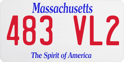 MA license plate 483VL2