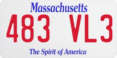 MA license plate 483VL3