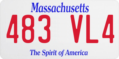 MA license plate 483VL4