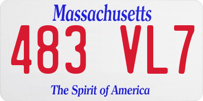 MA license plate 483VL7